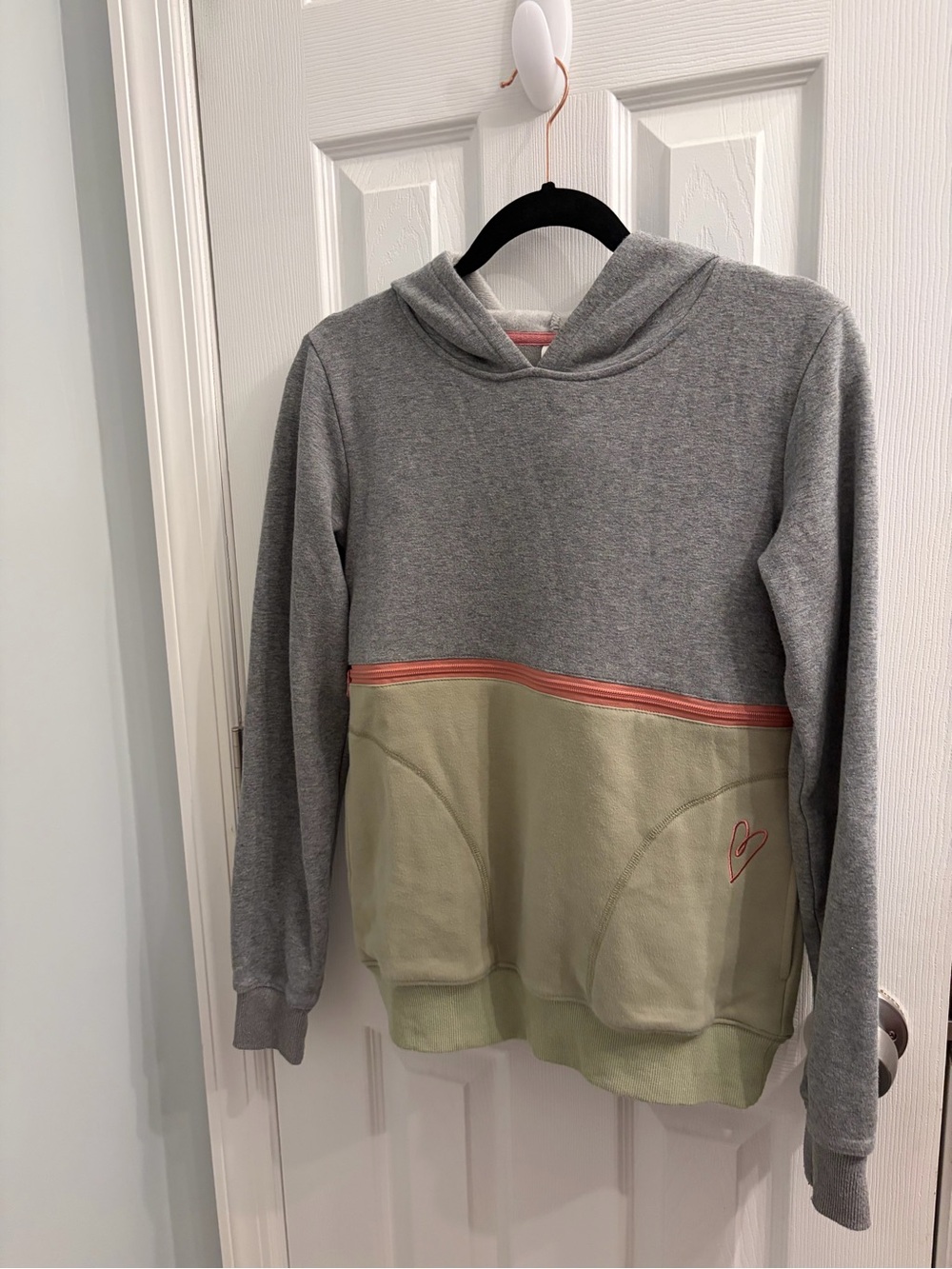 Latched Mama Pullover Hoodie - Olive Green & Gray XXS - Picture 4 of 9